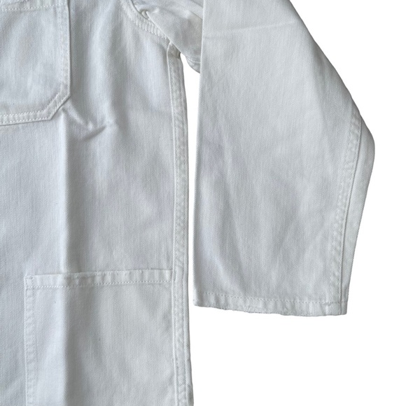 Free People X Sandrine Women’s White Denim Hidden Button Down Shacket - Picture 2 of 5